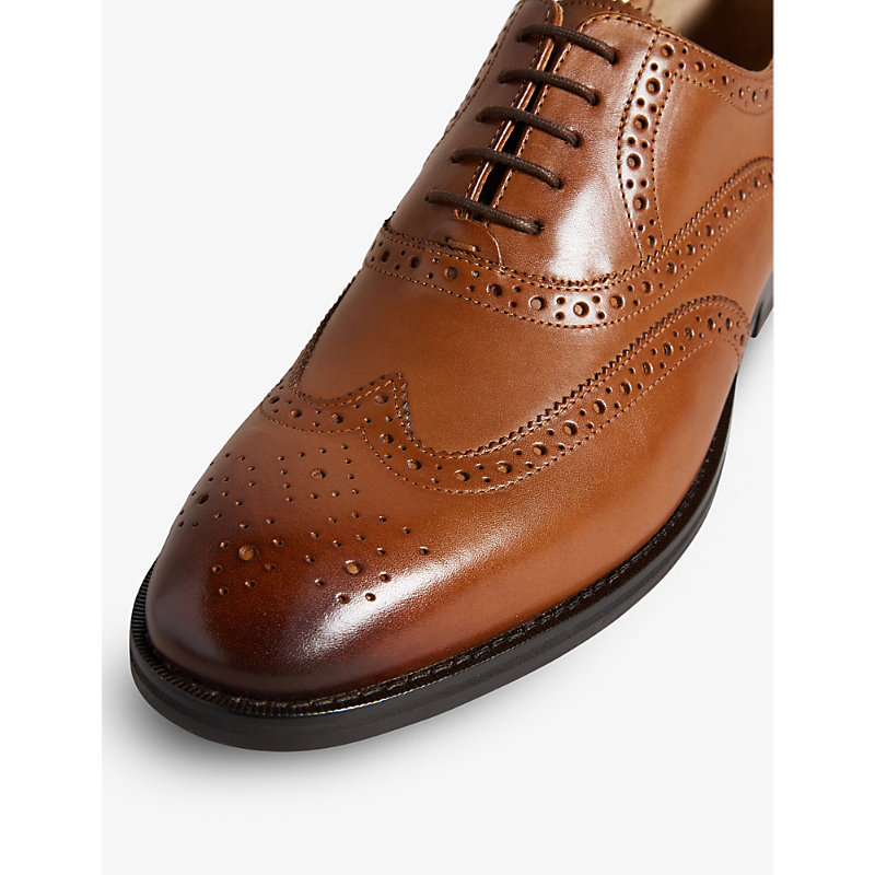 Shop Ted Baker Men's Tan Amaiss Lace-up Leather Brogues In Brown