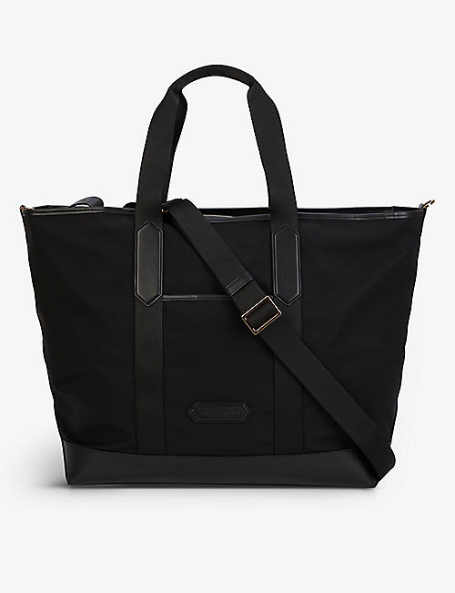 TOM FORD: East West brand-patch shell tote bag