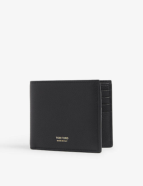 TOM FORD: Brand-embossed grained-leather bi-fold wallet