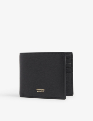 TOM FORD Brand-embossed grained-leather bi-fold wallet