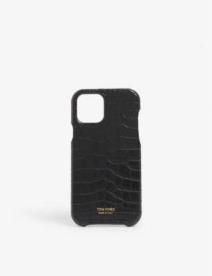 TOM FORD Logo-print leather Iphone 12 pro phone case
