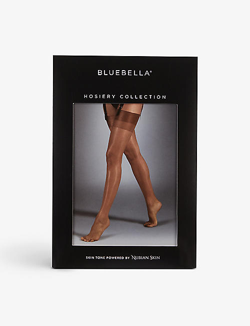 BLUEBELLA: Plain semi-sheer stretch-woven stockings