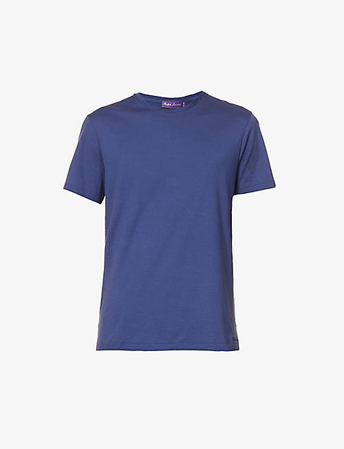 RALPH LAUREN PURPLE LABEL: Ribbed crewneck cotton-jersey T-shirt