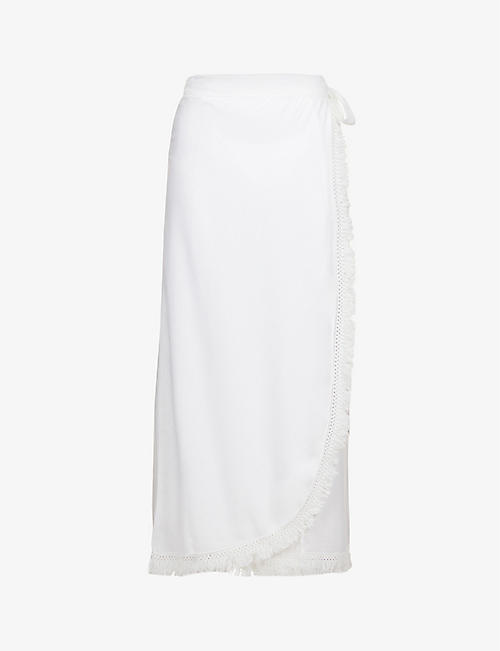 MELISSA ODABASH: Lily high-rise woven maxi skirt