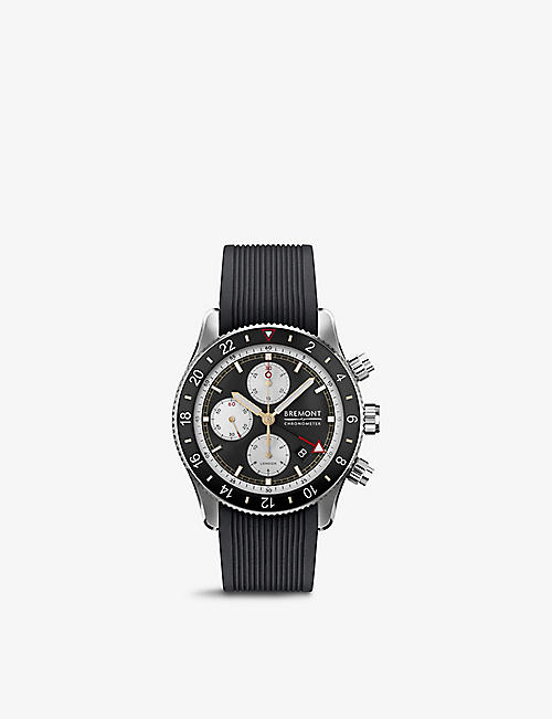 BREMONT: SMARINECHRONO-BK-R-S Supermarine stainless-steel and rubber automatic watch