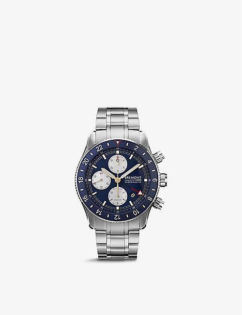 BREMONT: SMARINECHRONO-BL-B Supermarine stainless-steel chronograph automatic watch
