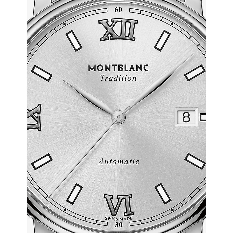 Shop Montblanc Mens Stainless Steel 127770 Tradition Stainless-steel Automatic Watch