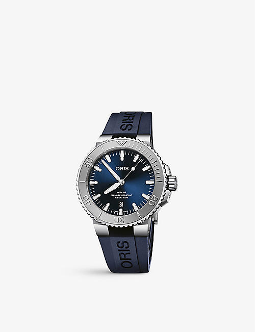 ORIS: Oris x Bucherer 01 733 7730 4115-SET Blue Edition stainless steel automatic watch