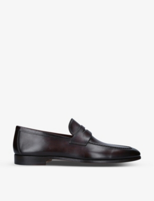 MAGNANNI: Delos almond-toe suede loafers