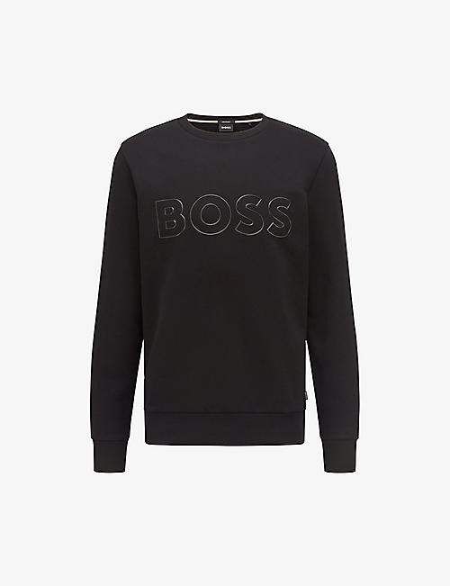 BOSS: Logo-print organic cotton-blend sweatshirt
