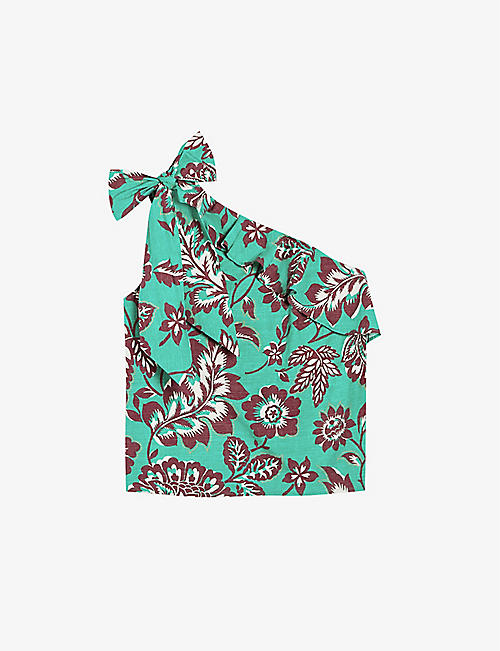 CLAUDIE PIERLOT: Bomba floral-print cotton top