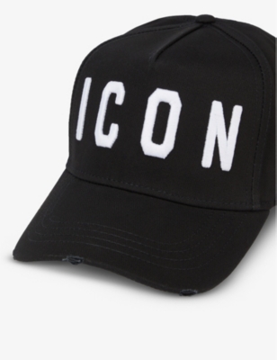 Shop Dsquared2 Acc Icon-embroidered Cotton Baseball Cap In Black/white