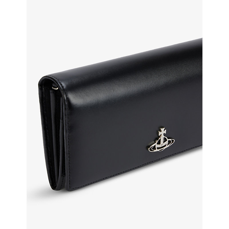 Shop Vivienne Westwood Black Jordan Leather Wallet-on-chain