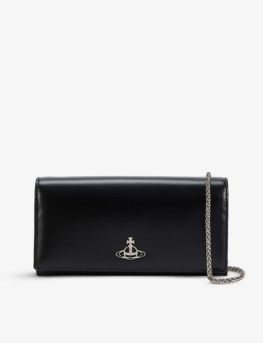 Vivienne Westwood Jordan Leather Wallet-on-chain In Black