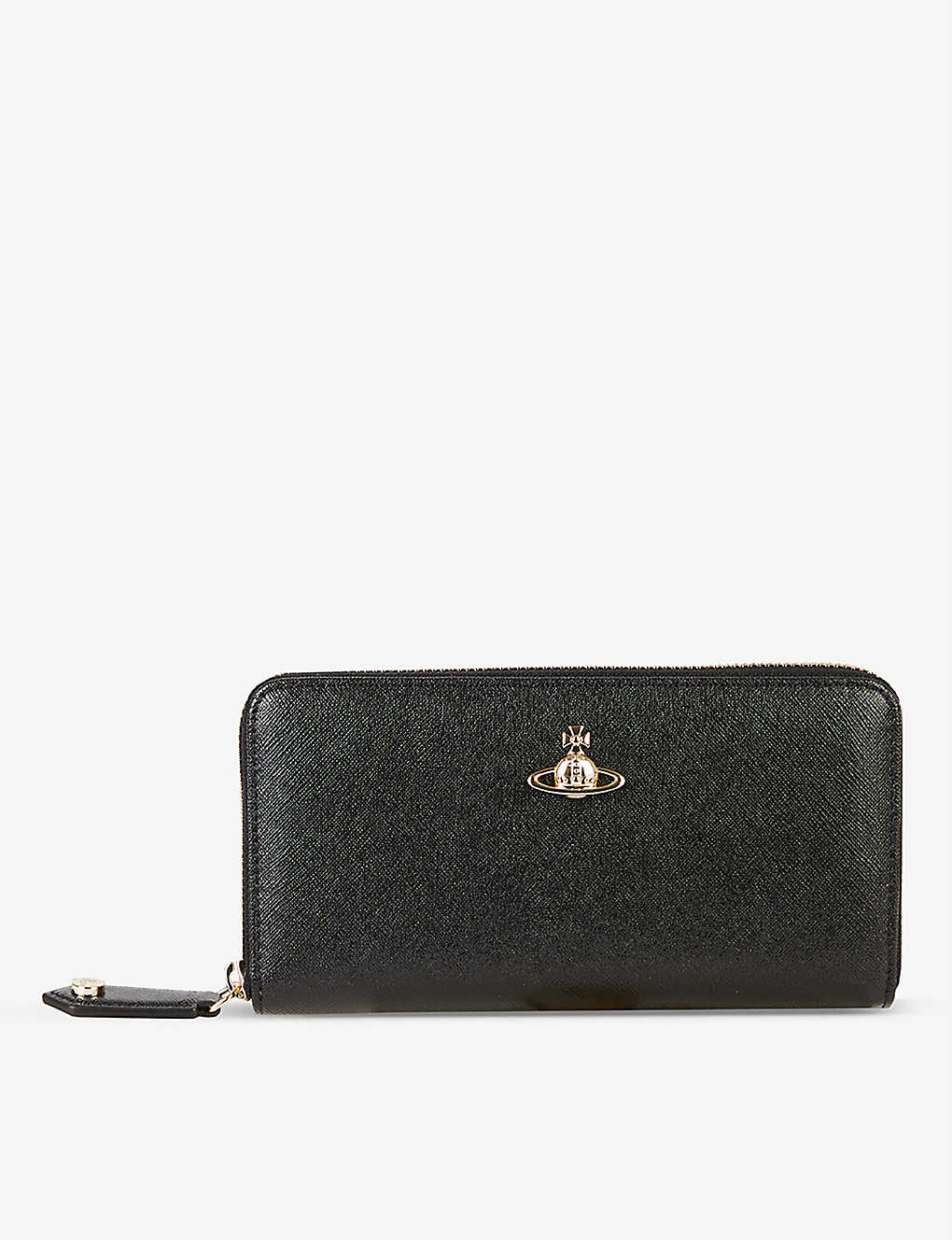 Vivienne Westwood Womens Black Victoria Orb-logo Zip-around Leather Wallet