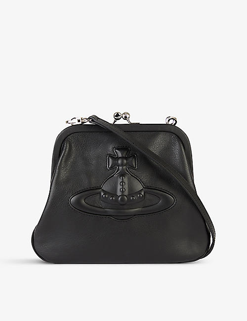 VIVIENNE WESTWOOD: Exclusive Chelsea logo-embossed leather clutch bag