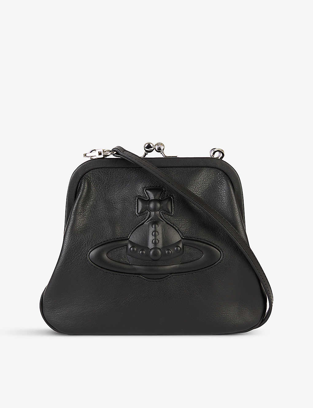 Vivienne Westwood Womens Black Exclusive Chelsea Logo-embossed Leather Clutch Bag