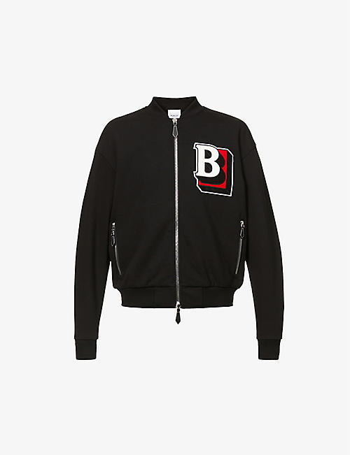 BURBERRY: Eugene brand-patch stretch-cotton varsity jacket