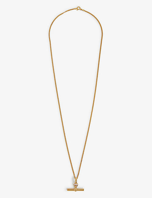 TILLY SVEAAS: T-bar 23.5ct yellow gold-plated sterling-silver chain necklace