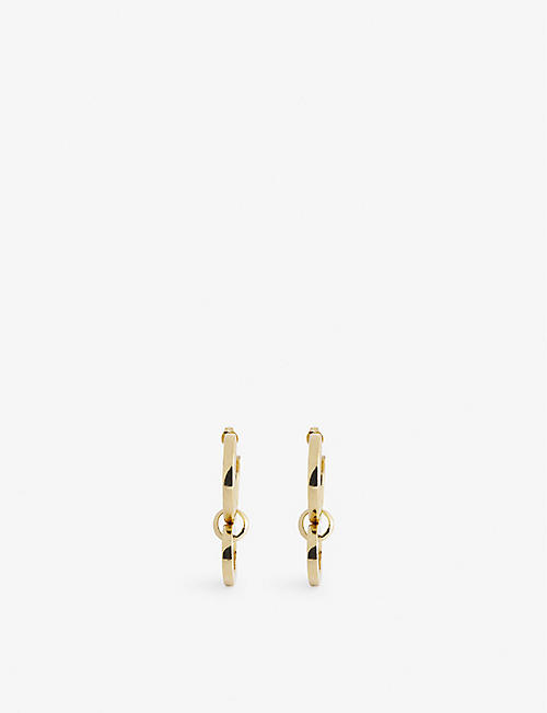 TILLY SVEAAS: Eternity 18ct yellow gold-plated brass hoop earrings