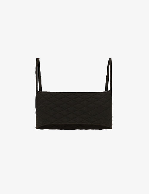 HELMUT LANG: Quilted square woven bralet