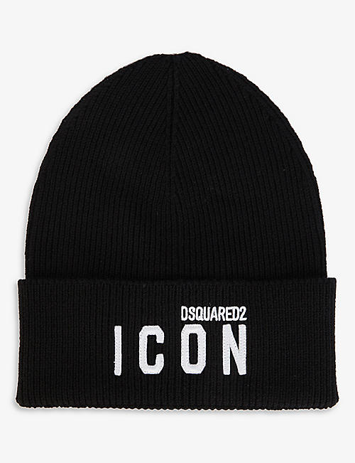 DSQUARED2: Icon logo-embroidered wool beanie hat