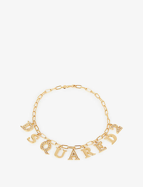 DSQUARED2 ACC: Charmy yellow gold-plated brass choker