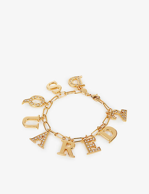 DSQUARED2 ACC: Charmy yellow gold-plated chain bracelet