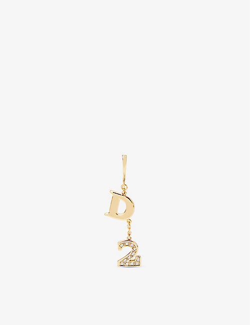 DSQUARED2 ACC: Charmy yellow gold-plated brass earrings