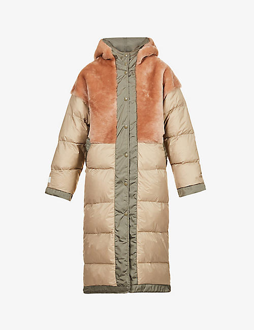 SHOREDITCH SKI CLUB: Ember hooded shearling and recycled-polyester parka