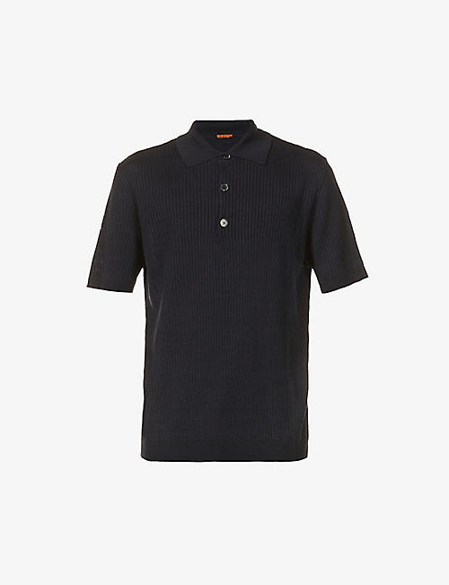 BARENA VENEZIA: Ribbed regular-fit linen-cotton blend polo shirt