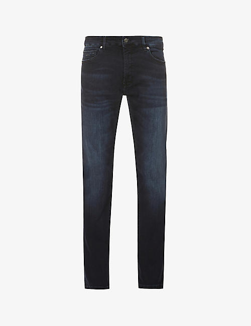 BOSS: Regular-fit straight stretch-denim jeans