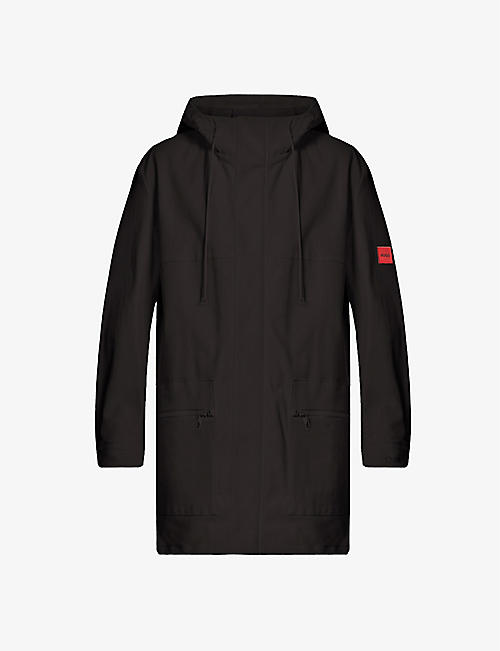 HUGO: Leisure hooded relaxed-fit stretch-cotton jacket