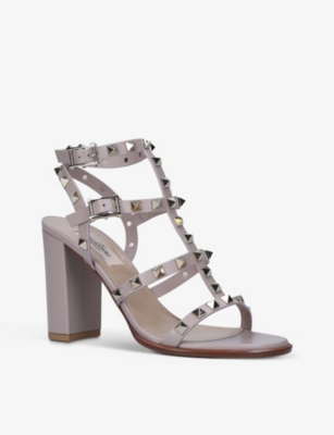 VALENTINO GARAVANI Rockstud open-toe leather heeled sandals