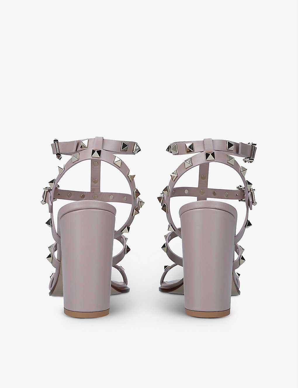 VALENTINO GARAVANI Rockstud open-toe leather heeled sandals