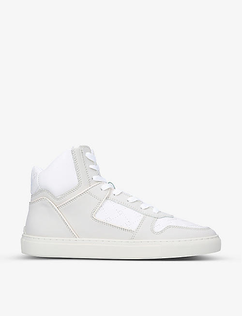 KURT GEIGER LONDON: Lane high-top panelled faux-leather trainers