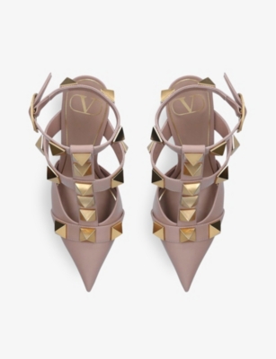 VALENTINO GARAVANI Rockstud 100 stud-embellished leather courts