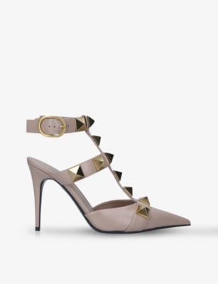 VALENTINO GARAVANI Rockstud 100 stud-embellished leather courts