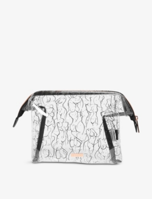 SKINNY DIP ANASTASIA KINGSNORTH X SKINNYDIP NUDE-PRINT PLASTIC WASH BAG 34CM 