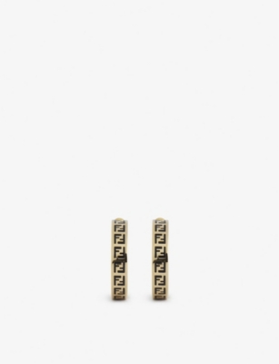 Fendi, Jewelry, Fendi Twotone Logo Hoop Earrings