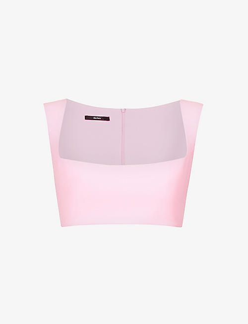 ALEX PERRY: Square-neck cropped crepe top