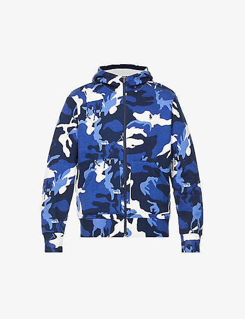 POLO RALPH LAUREN: Camouflage-pattern brand-embroidered cotton-jersey hoody
