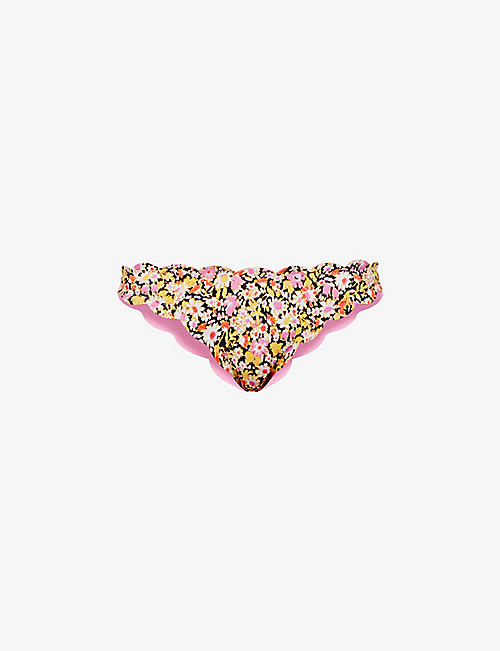 MARYSIA: Antibes floral-print mid-rise bikini bottoms