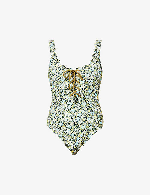 MARYSIA: Palm Springs lace-up reversible swimsuit