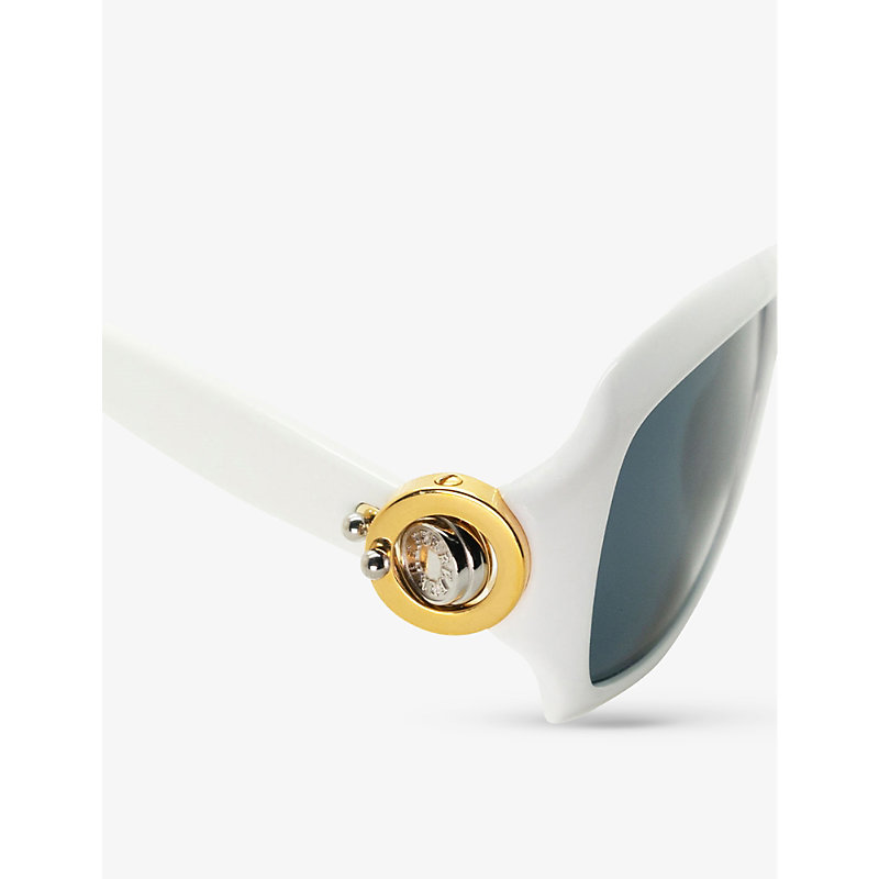 Shop The Vintage Trap Pre-loved 389s-c29 Gianfranco Ferré Square-frame Acetate Sunglasses In White