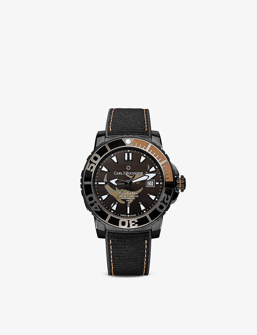 Carl F Bucherer 00.10632.28.33.99 Patravi Scubatech Black Manta Titanium Automatic Watch In Titanium Dlc