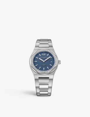 GIRARD-PERREGAUX: 80189D11A431-11A Laureato stainless-steel and 0.82ct brilliant-cut diamond quartz watch