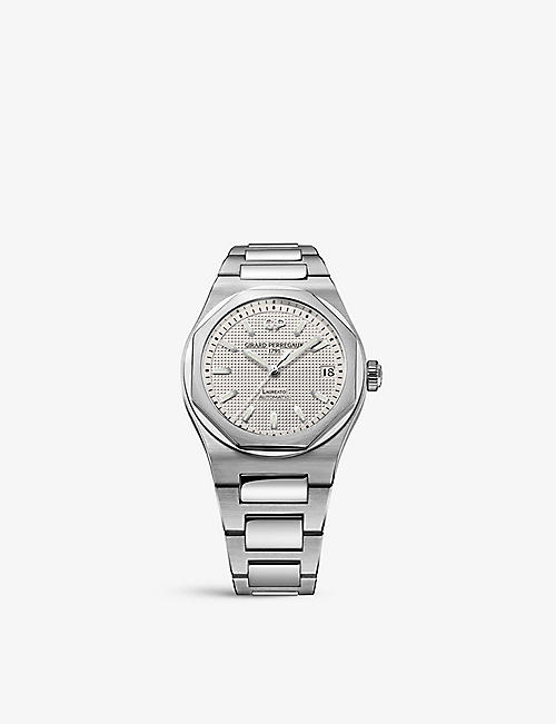 GIRARD-PERREGAUX: 81010-11-131-11A Laureato stainless-steel quartz watch