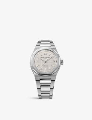Shop Girard-perregaux 81010-11-131-11a Laureato Stainless-steel Quartz Watch In Stainless Steel