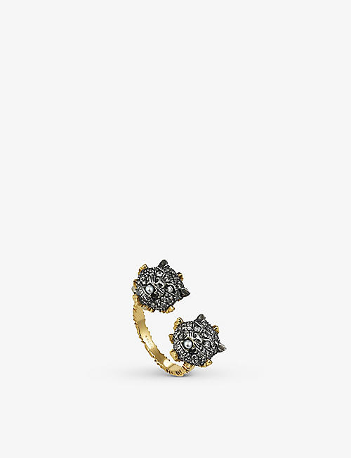 GUCCI: Le Marché des Merveilles 18ct yellow-gold, 0.69ct diamond and pearl ring
